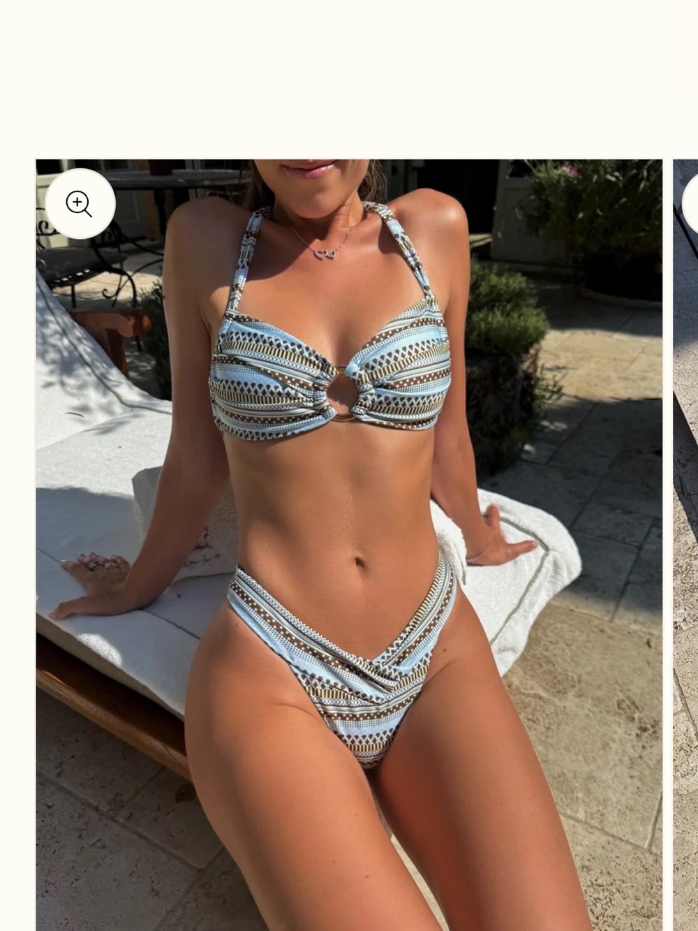 Strawberry Milk Mob Light Blue Patterned Halter Bikini